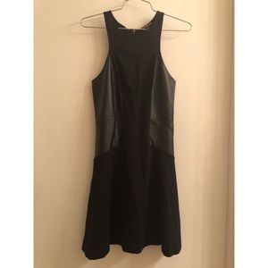 Express faux leather black dress